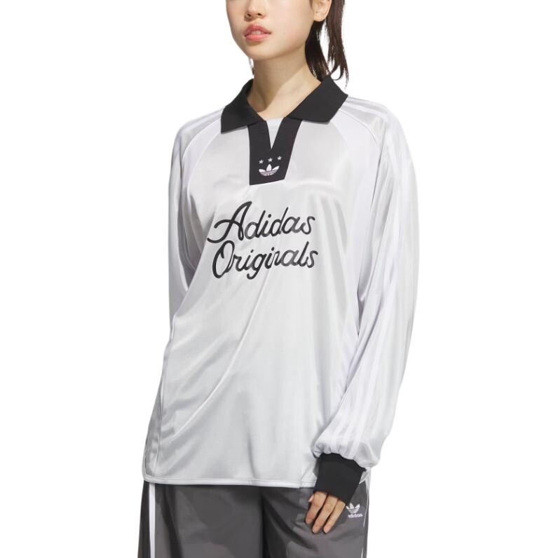 Рубашка поло женская темно-серебристый металл Adidas Originals — фото 2