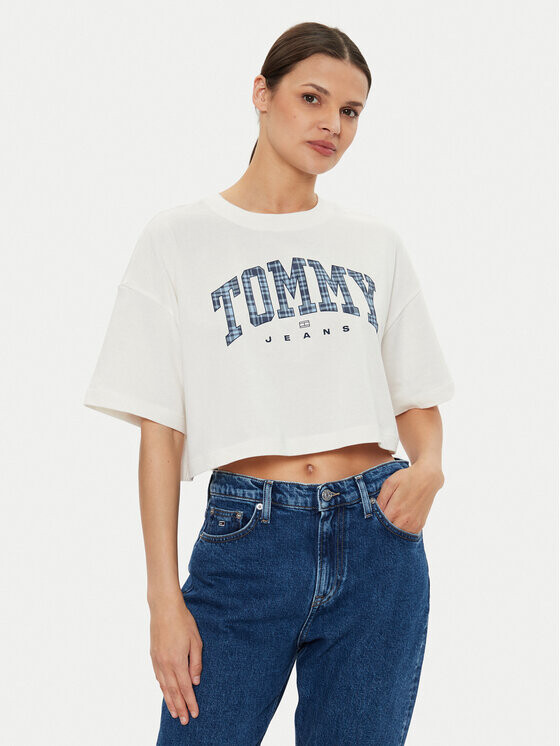 

Футболка оверсайз Tommy Jeans, экрю
