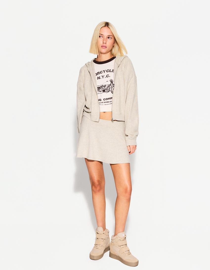 

Мягкая на ощупь мини-юбка Bershka, желтый