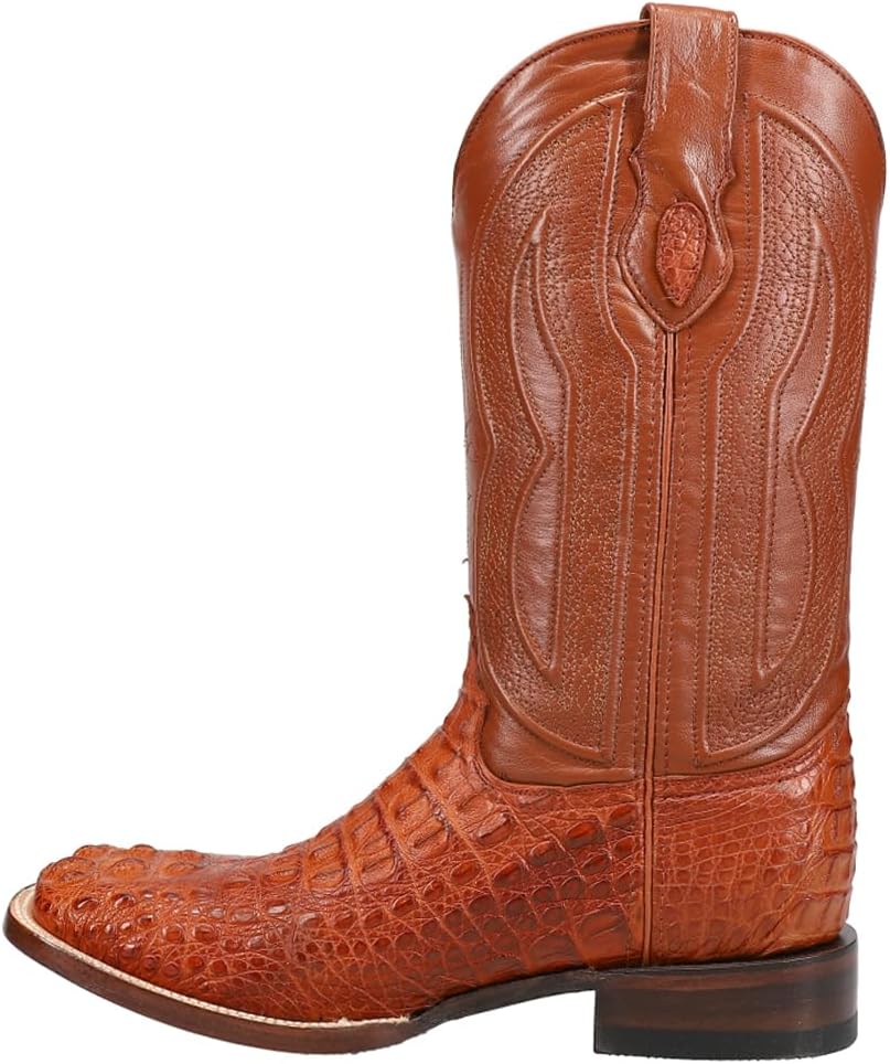 Мужские классические сапоги Ferrini Mens Dakota Hornback с квадратным носком, средней длины - коричневые Ferrini Italia — фото 3