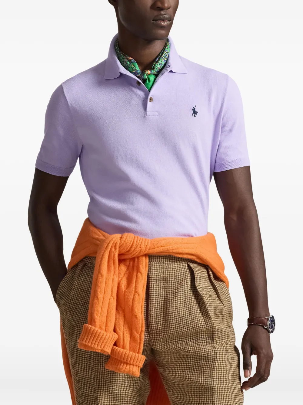 Рубашка поло с вышивкой Polo Pony Polo Ralph Lauren, фиолетовый — фото 3