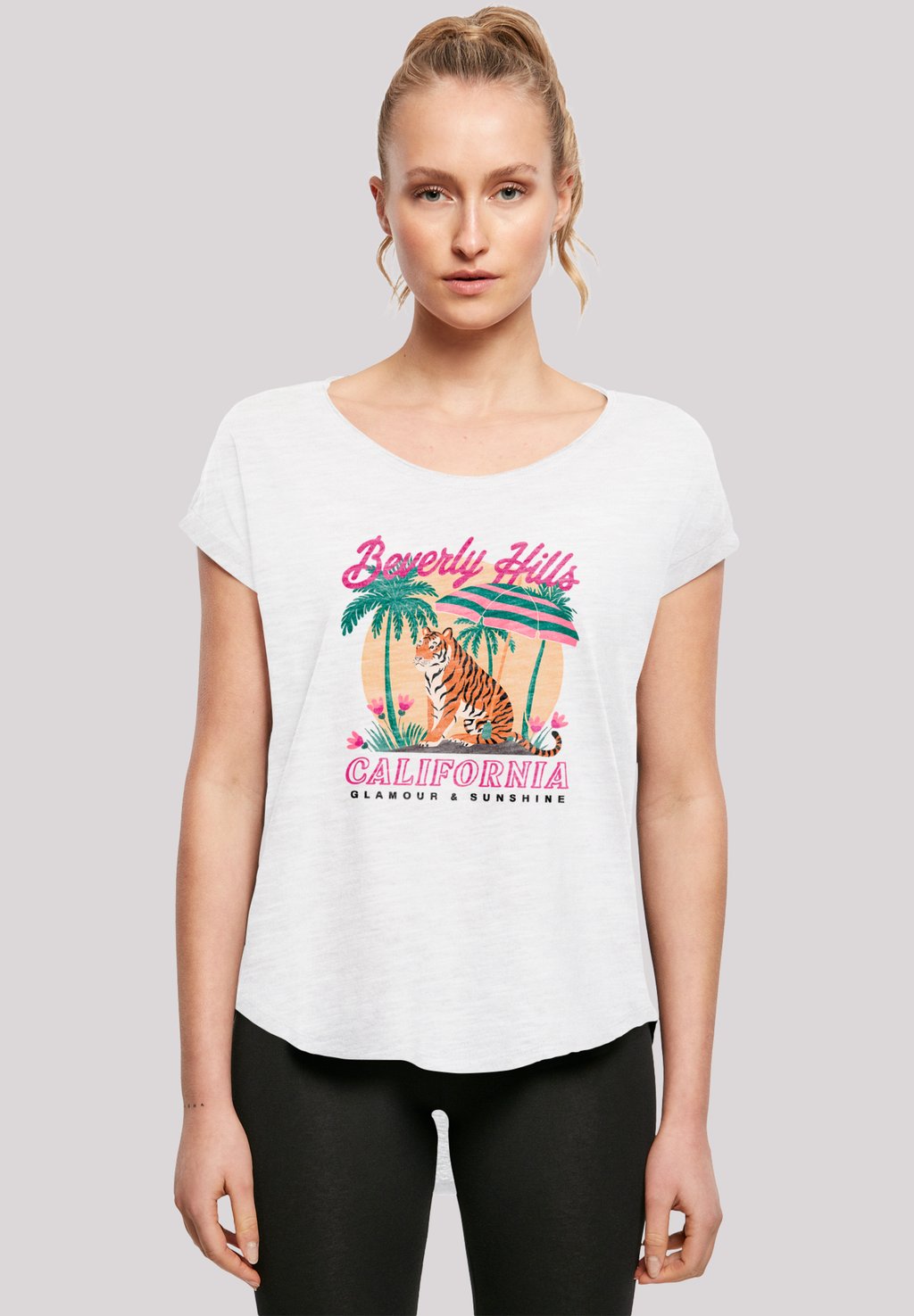 

Футболка с принтом BEVERLY HILLS CALIFORNIA GLAMOUR SUMMER F4NT4STIC, белый
