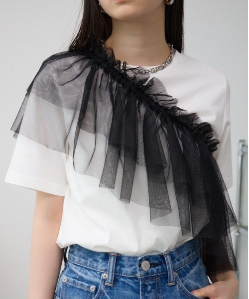 

Комплект бюстье с оборками, футболка, бренд AZUL BY MOUSSY, черный