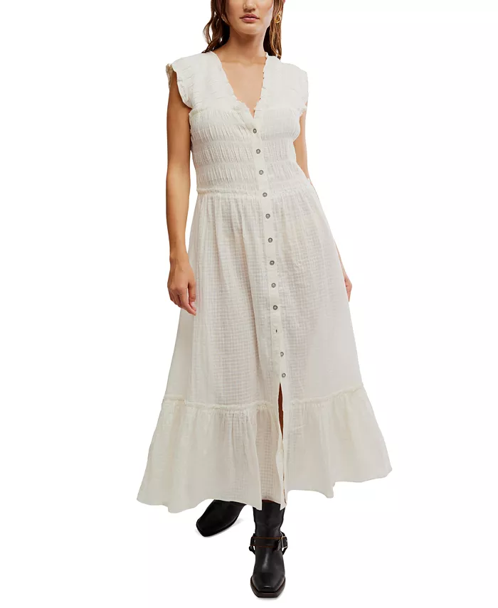

Женское хлопковое миди-платье Desert Dazed Free People, белый