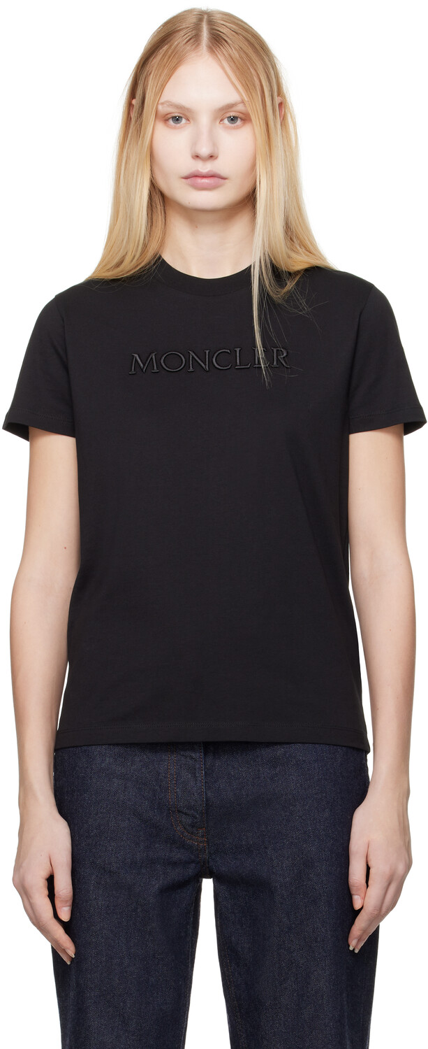 

Футболка с вышитым тональным логотипом Moncler