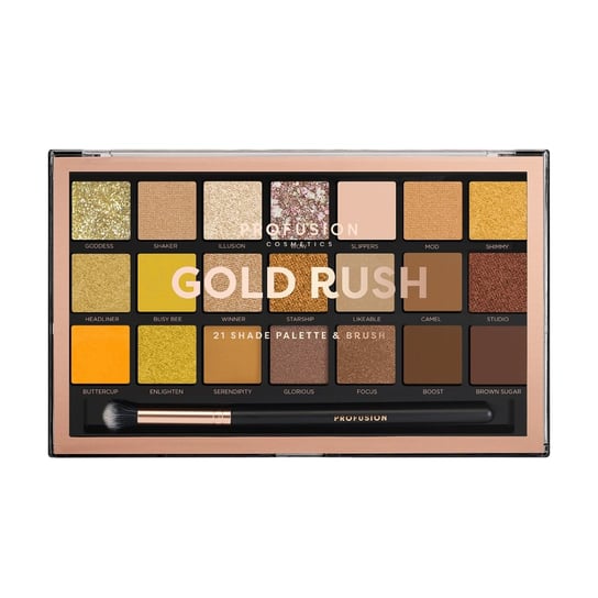 

Палетка из 21 оттенка теней с кисточкой Profusion, Gold Rush Eyeshadow