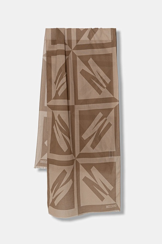 

Хлопковый шарф Moschino, бежевый
