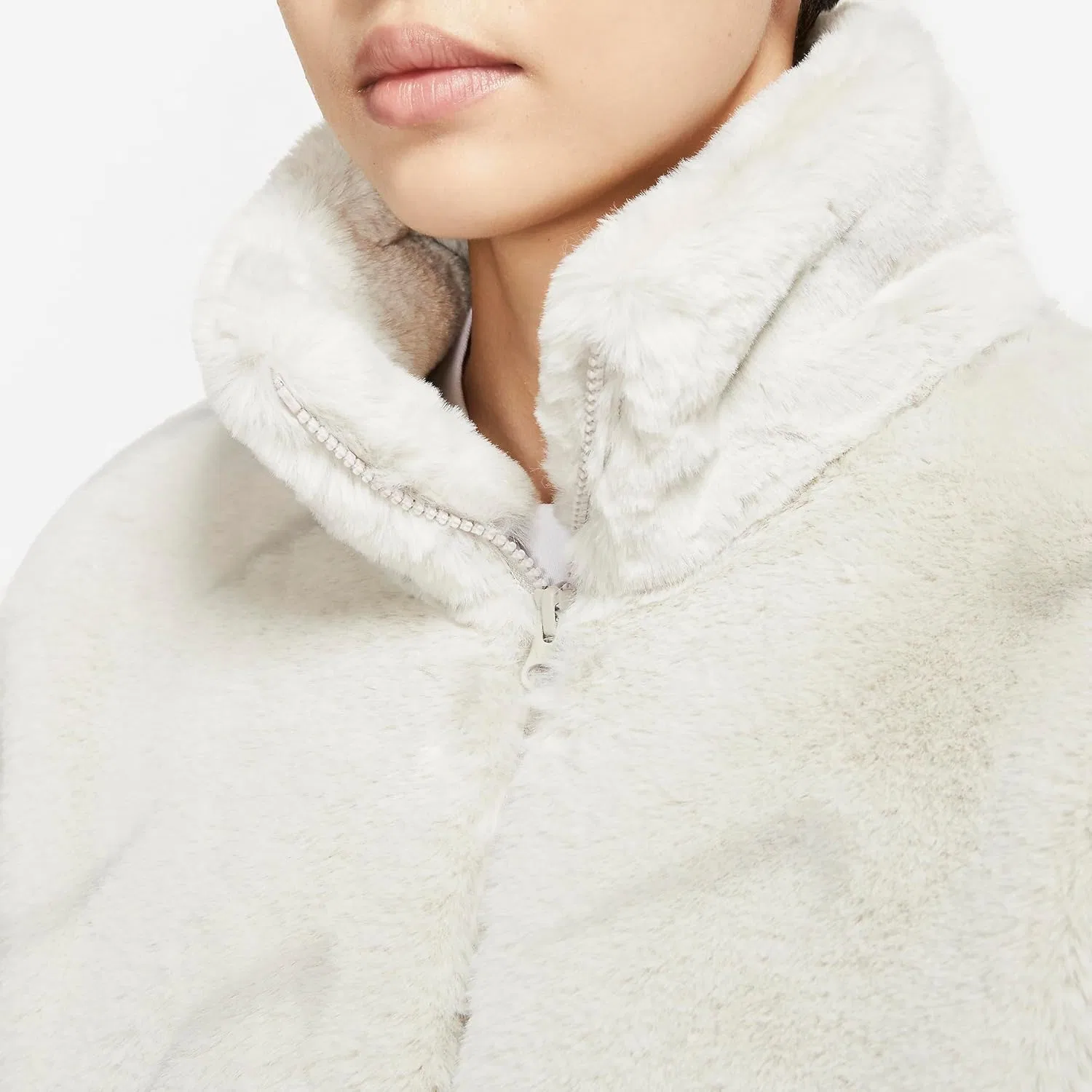 Куртка Nike Faux Fur Aop Swoosh, Light Bone/Light Iro — фото 3