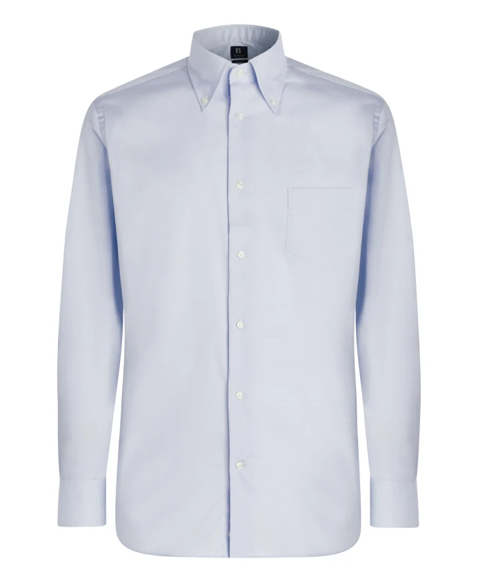 

Рубашка из хлопка стандартного кроя с мелкими деталями Boggi Milano, синий