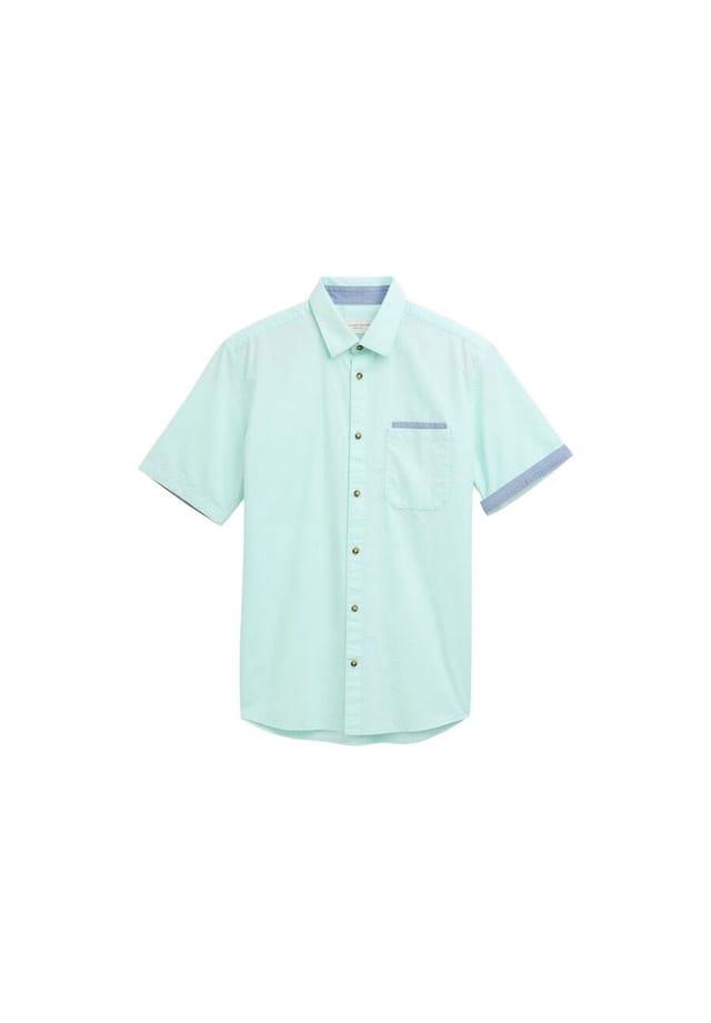 

Рубашка с короткими рукавами Tom Tailor, цвет bright mint structure
