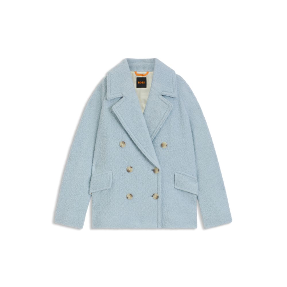 

Пальто-кабан свободного кроя BOSS, светло-голубой