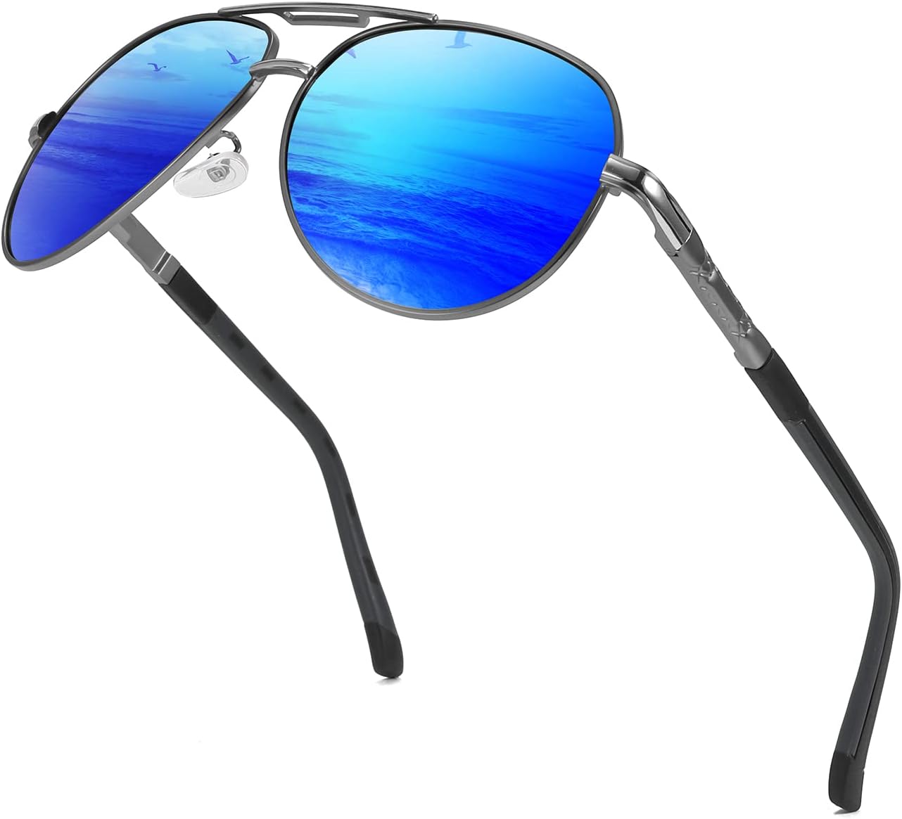 

Мужские поляризованные солнцезащитные очки FEISEDY в стиле ретро-авиатор, спортивные, с защитой от УФ-излучения UV 400, для вождения, рыбалки, гольфа, B1052, 003 Grey | Blue Mirrored Lens