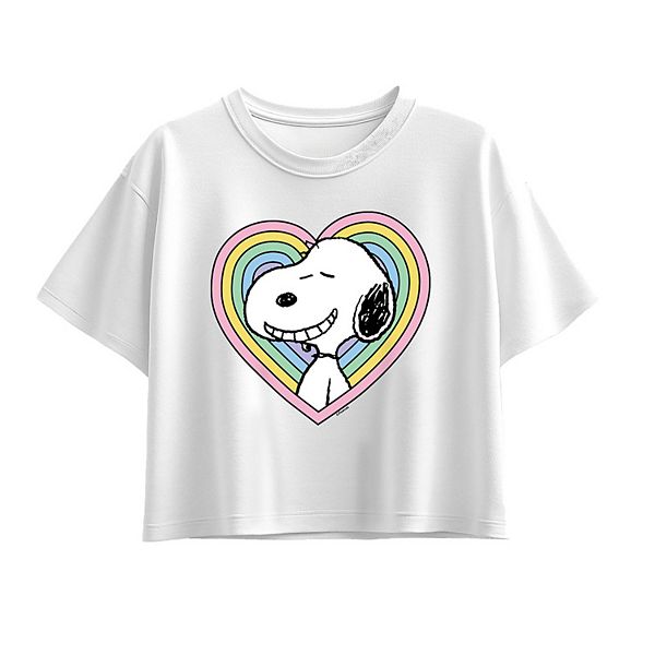 

Футболка с принтом Peanuts Snoopy rainbow heart для девочек 7-16 Licensed Character, White