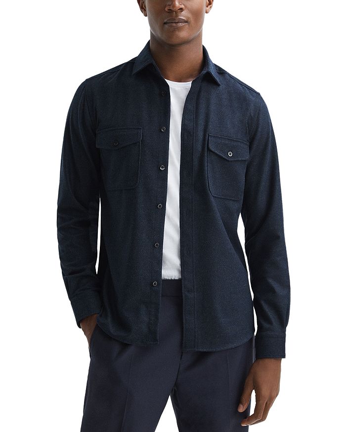 

Футболка Chaser с двумя карманами и начесом REISS, синий