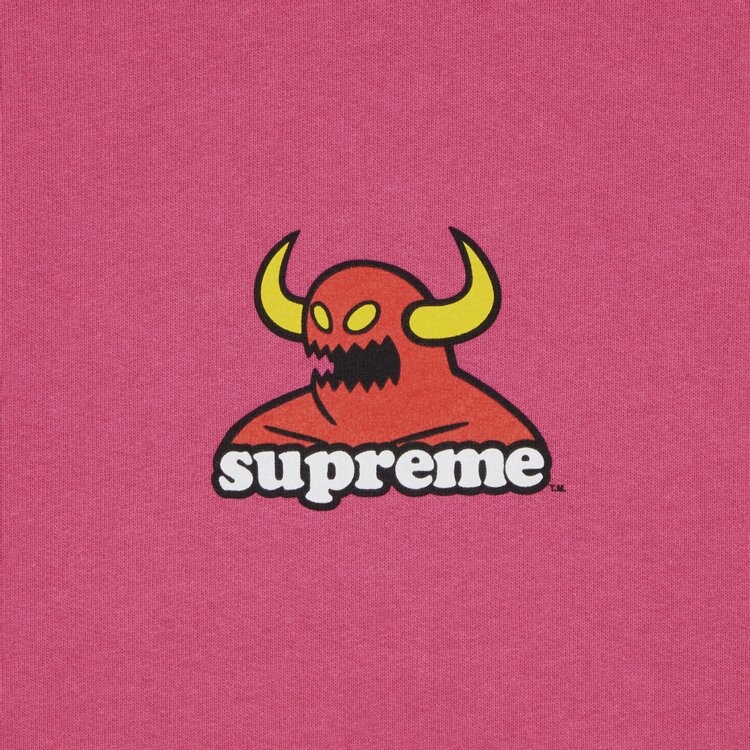 Толстовка Supreme x Toy Machine Hooded 'Magenta', розовый — фото 2