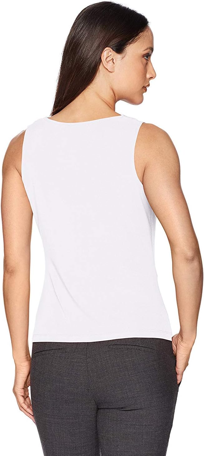 Женская майка-комбинация Calvin Klein Petite Solid с драпированным вырезом, White — фото 2