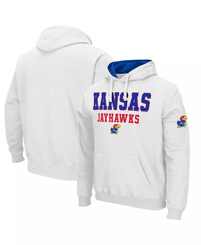 

Мужская белая толстовка с капюшоном Kansas Jayhawks Sunrise Colosseum