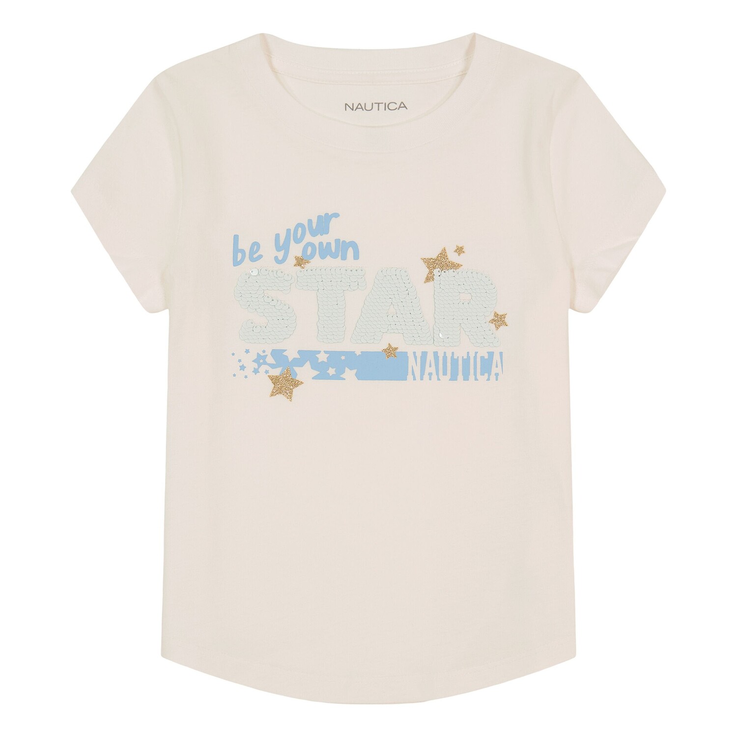 

Футболка Nautica для девочек с пайетками Be Your Own Star (2T–4T), цвет Tin Grey