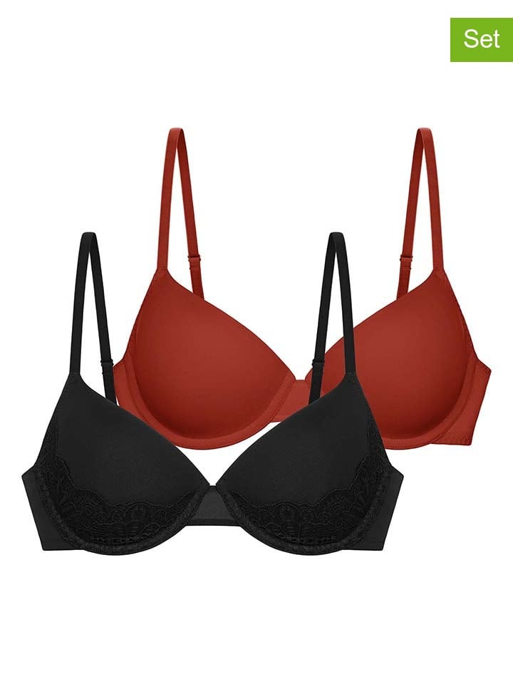 

Бюстгальтер на косточках Dorina 2er Set Schalen BHs Lorena, цвет schwarz/rot