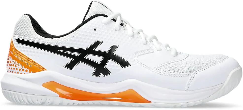Мужские кроссовки ASICS Gel-Dedicate 8 для пинг-понга, белый/оранжевый — фото 2