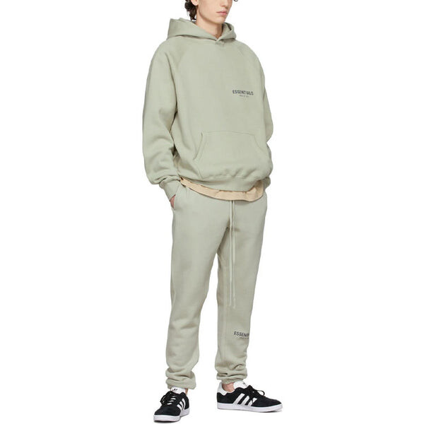 Толстовка Fear of God Essentials Core Logo FW21 Pullover Green Concrete, зеленый — фото 3
