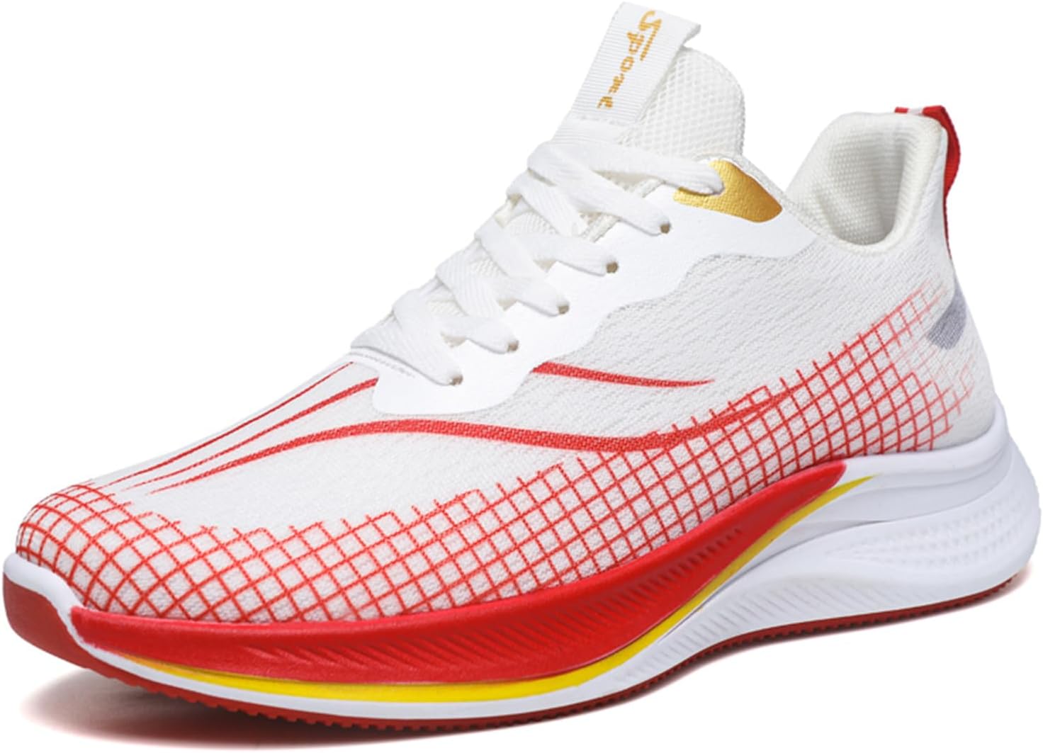

Мужские легкие беговые кроссовки с сеткой для ходьбы, тренировок и бега на улице Generic, белый/красный