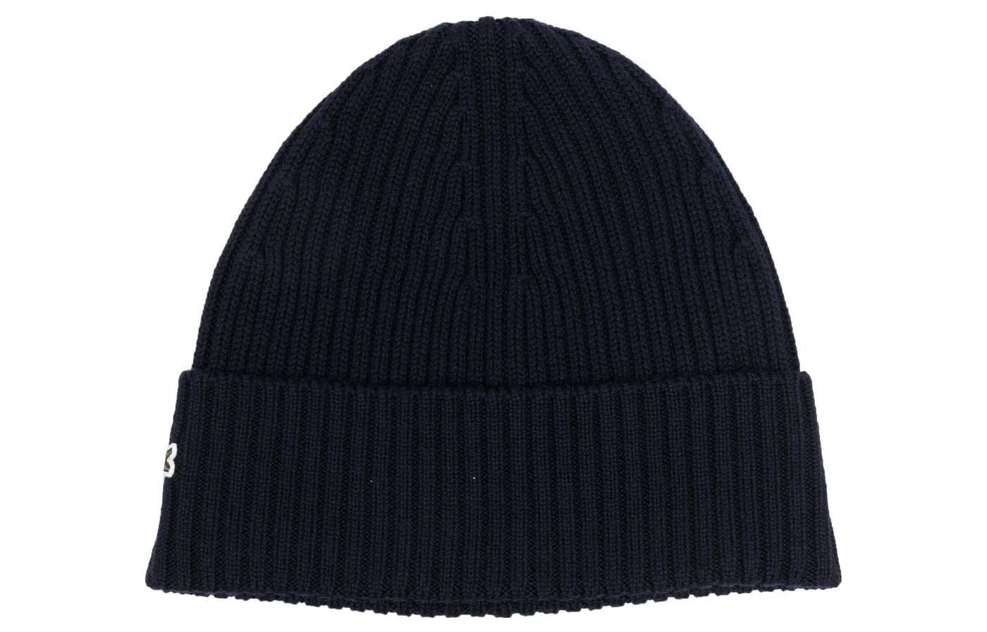 

LACOSTE Вязаная ребристая ворсованная шапка, Dark Blue