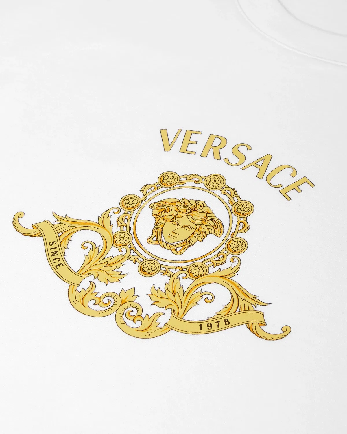 Приталенная футболка из хлопкового джерси с принтом VERSACE, белый — фото 2