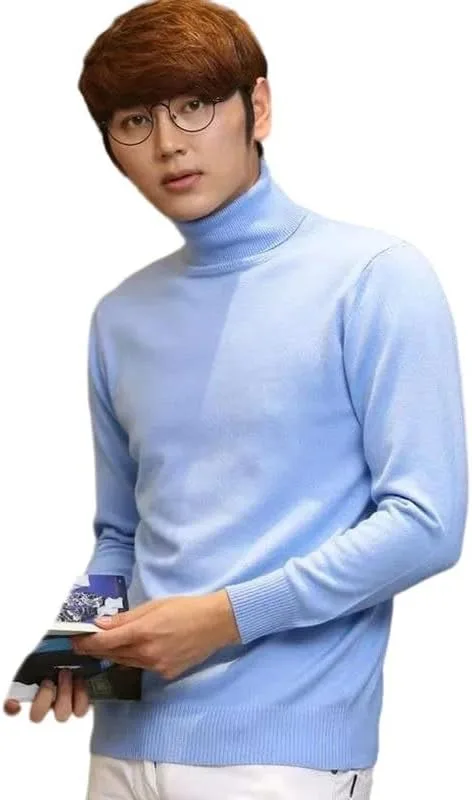 

Шерстяной свитер мужской теплый с высоким воротником