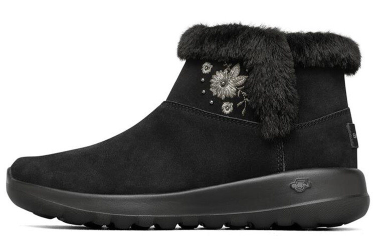 Женские ботинки Skechers зимние с мехом, черный