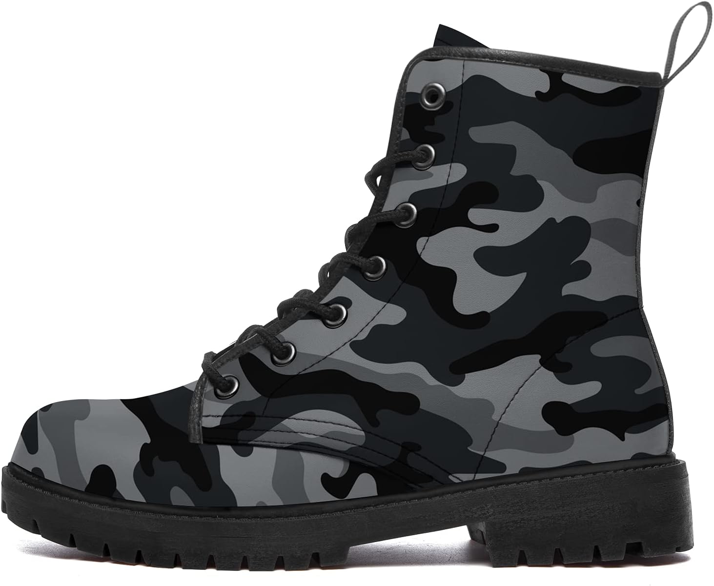 

Камуфляжные ботинки для мужчин и женщин, боевые ботинки, повседневные шнурованные ботинки из искусственной кожи, ботинки, подарок для него и для нее Generic, серый