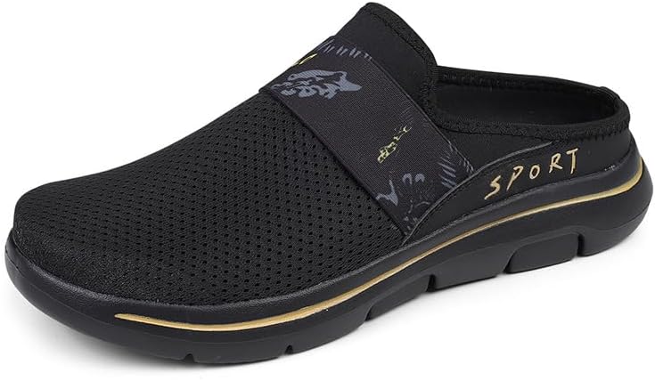 

Мужские комфортные дышащие спортивные сандалии с поддержкой, слипоны, закрытый носок, сандалии с арочной поддержкой для мужчин Zplmide, черный