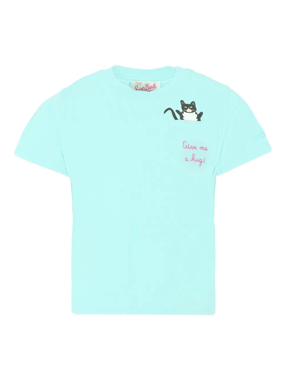

Футболка с короткими рукавами и кошачьим карманом MC2 Saint Barth Kids, синий