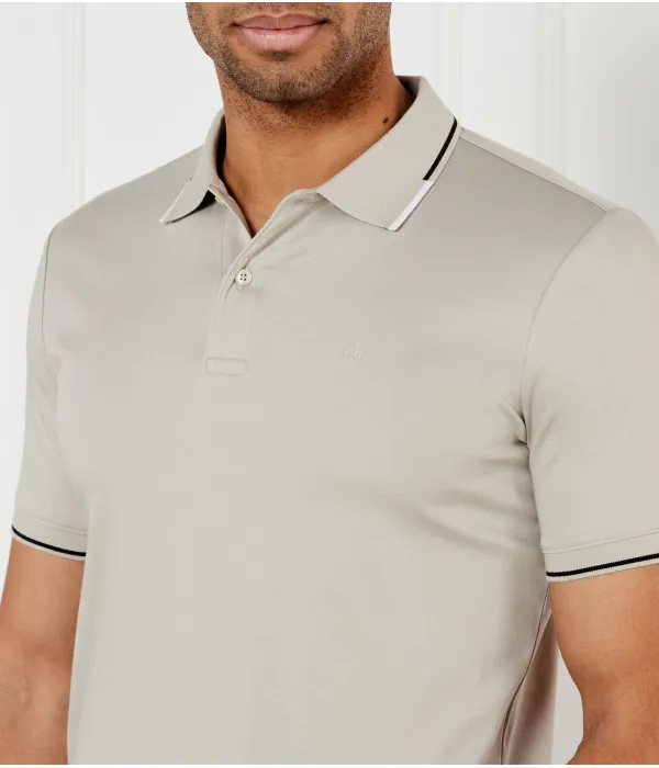 Футболка поло Slim fit Calvin Klein, серый — фото 4