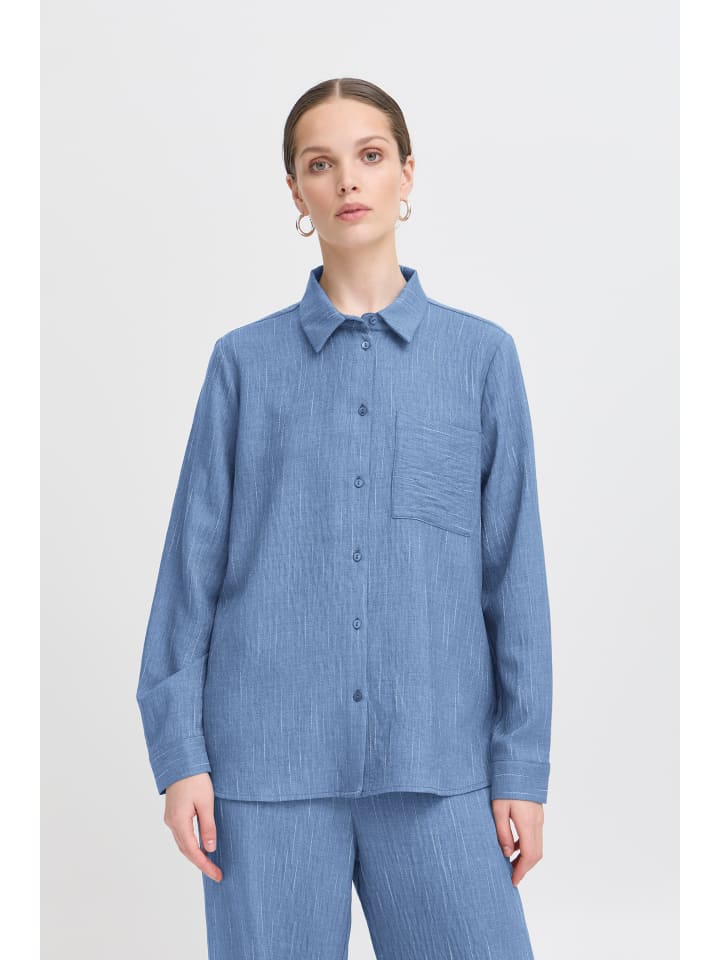 

Рубашка с длинными рукавами - IXREMI Regular fit в цвете Coronet Blue с булавками. ICHI