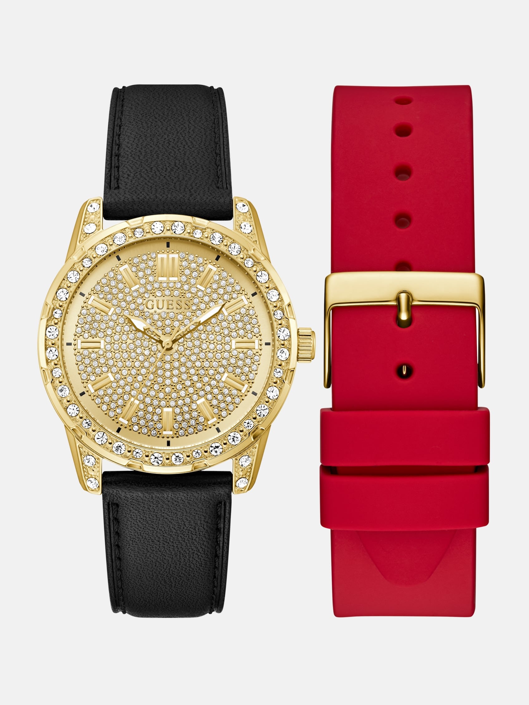 

Часы женские Guess Factory, черный/красный
