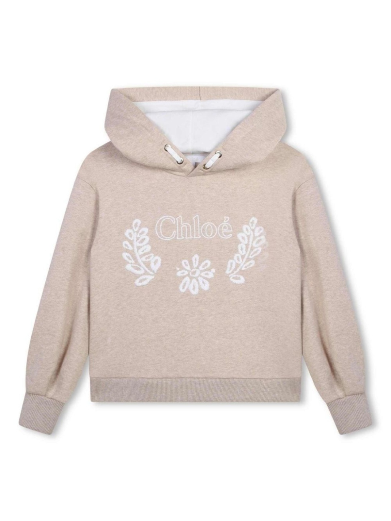 

Chloé Kids худи с вышитым логотипом, нейтральный цвет