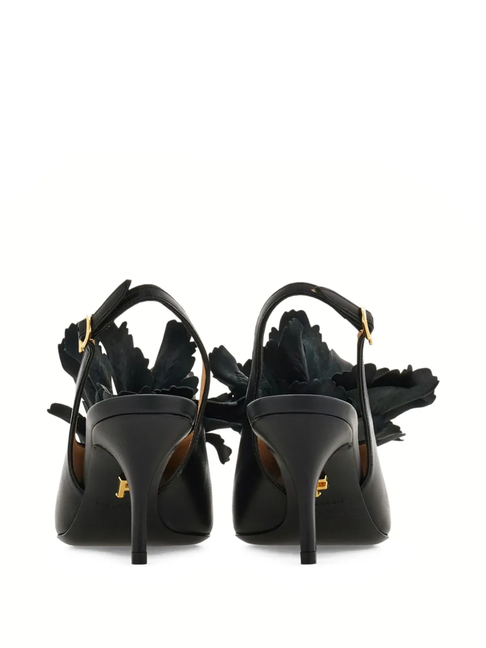 Туфли с ремешком на пятке и цветочным декором Ferragamo — фото 3