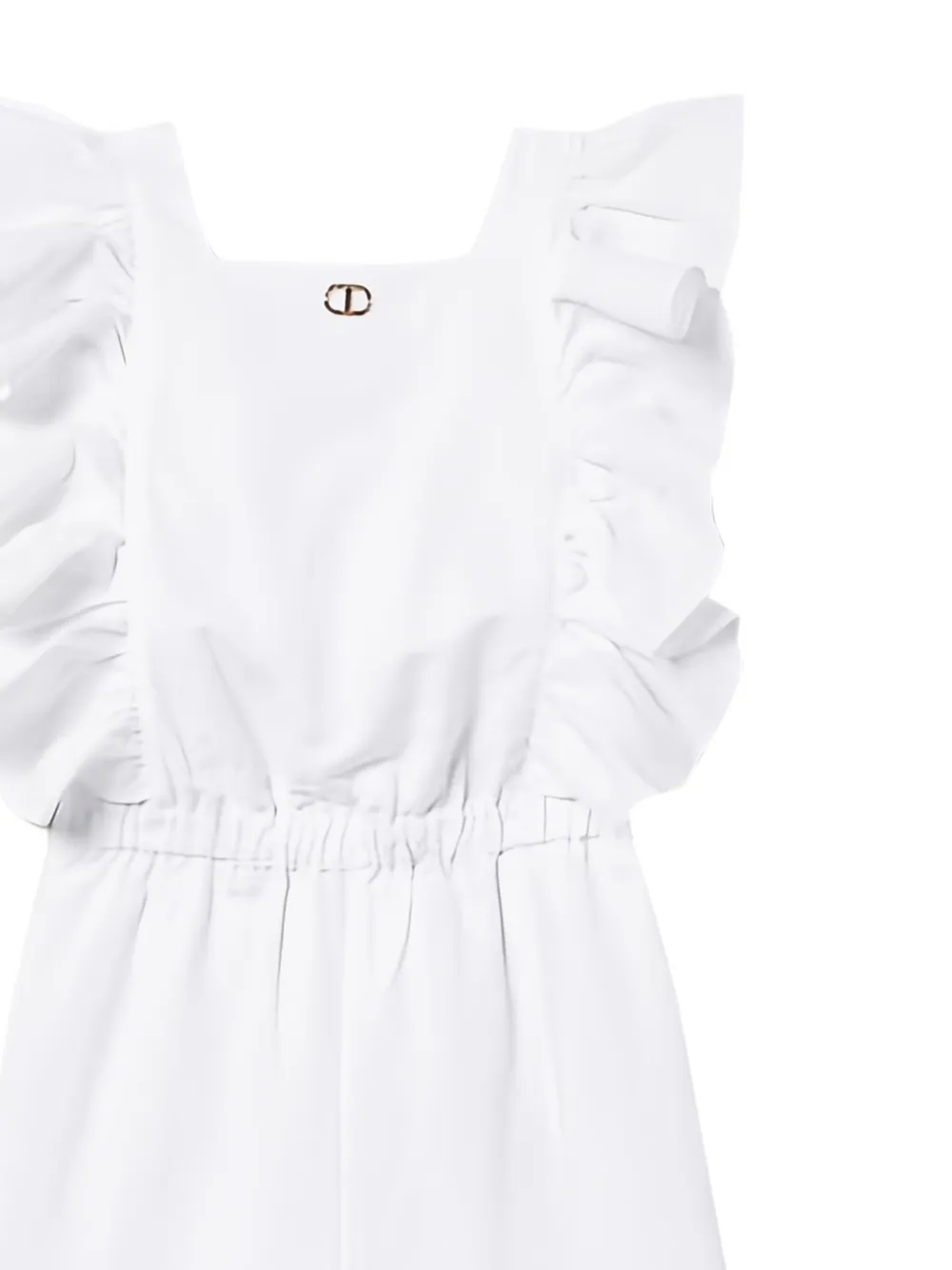 Комбинезон с резинкой на талии и оборками TWINSET Kids, белый — фото 2