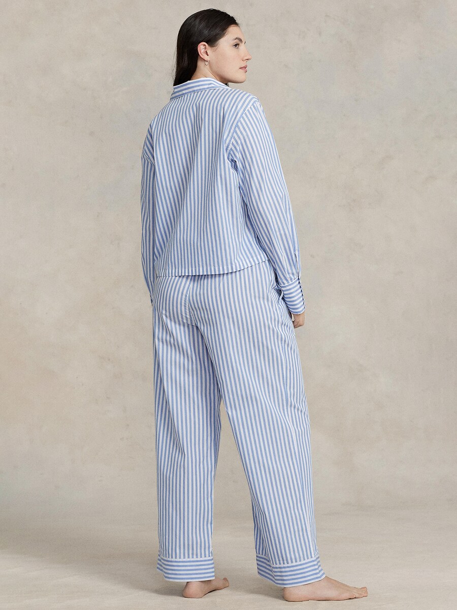 Пижама Polo Ralph Lauren  Long Sleeve PJ Set - Shirting Stripes, цвет Light blue/White — фото 3