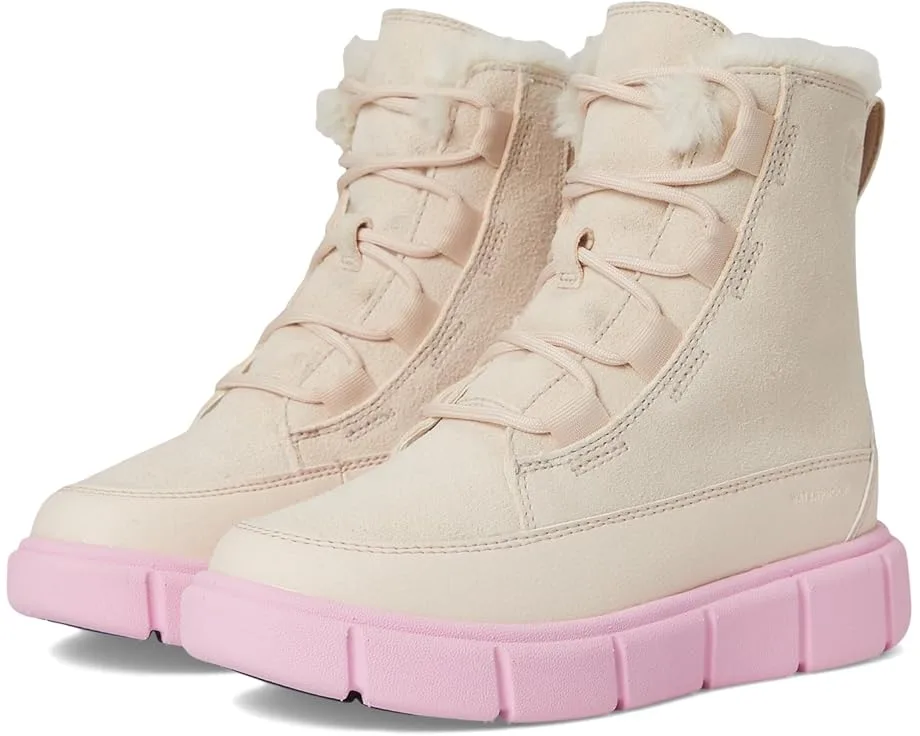 Ботинки SOREL Kids Sorel Explorer III Lace Waterproof (Toddler/Little Kid/Big Kid), Pearlescent/Pink Flare