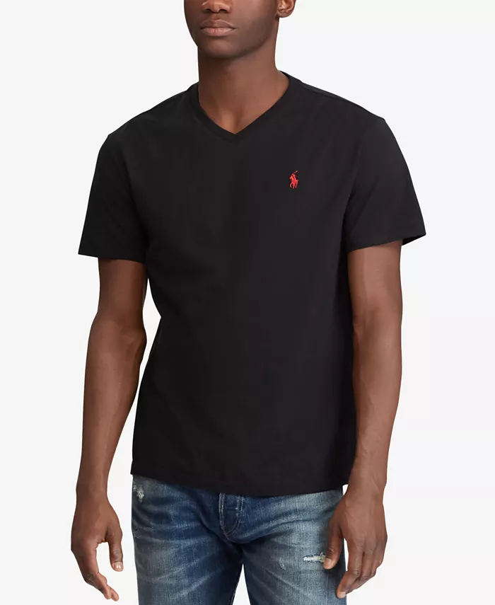 

Мужская футболка с V-образным вырезом Classic-Fit Polo Ralph Lauren, черный