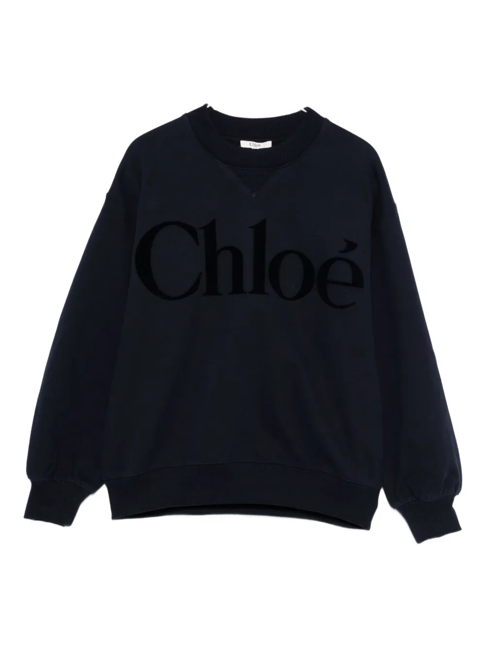 

Флисовый свитшот с заниженной линией плеч Chloé Kids, синий