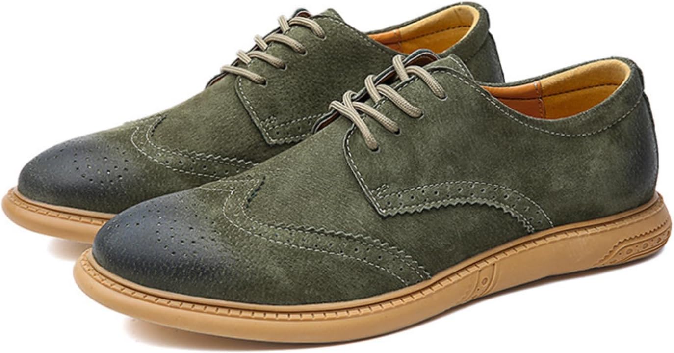 

Мужские туфли Oxford XOEKD, классические с шнуровкой, ретро, из замши и кожи, с округлым носком, на массивном каблуке, низкие, повседневные, британского стиля, бизнес, дышащие, формальные туфли Brock, зеленый
