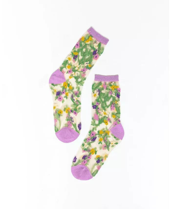 

Женские прозрачные носки с цветочным узором в виде сердца Sock Candy