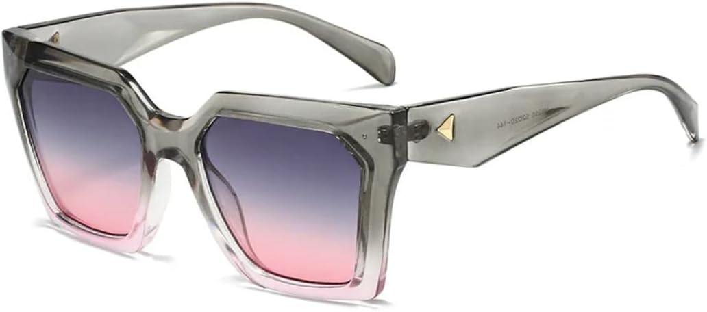 

Солнцезащитные очки квадратной формы с градиентным рисунком, для женщин и мужчин, для путешествий, в стиле ретро, ​​роскошные, с защитой от УФ-излучения UV400 UATXTAU, Grey