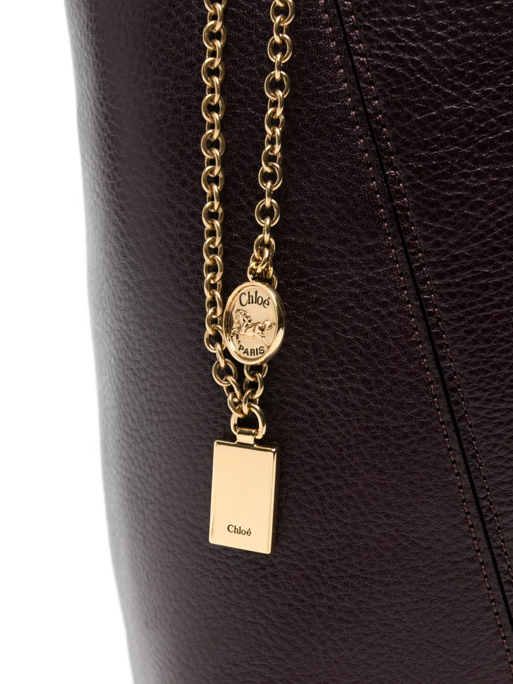 Сумка-тоут с подвеской-шармом Spin Chloé, фиолетовый — фото 4