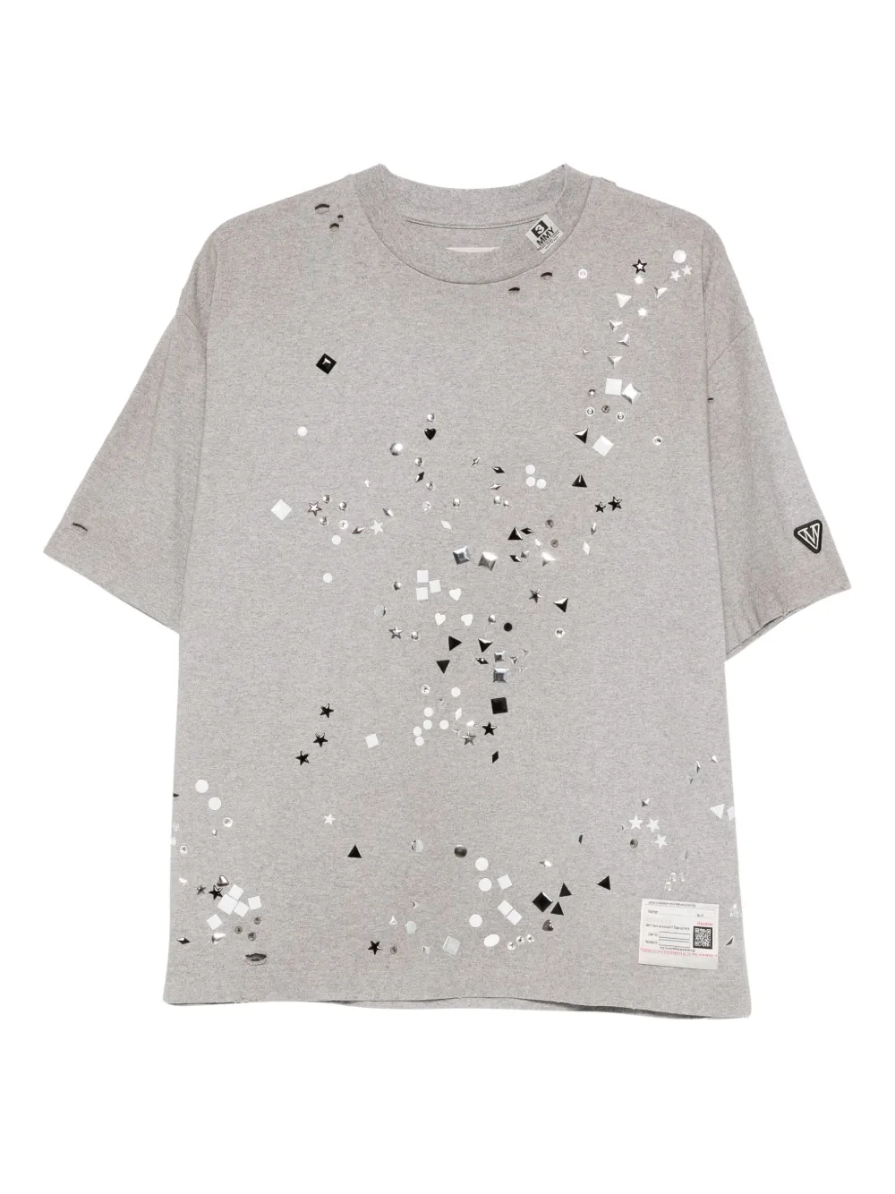 

Декорированная футболка с эффектом потертости Maison Mihara Yasuhiro, серый