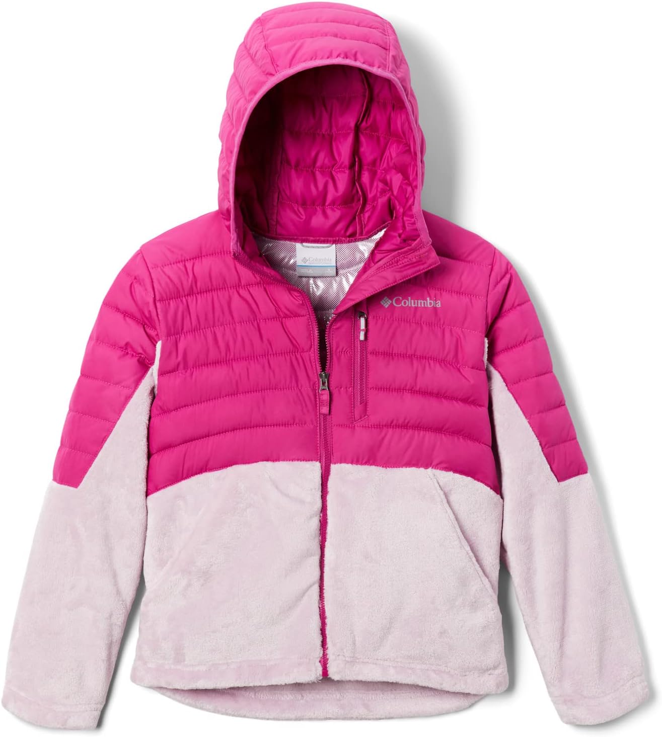 

Куртка Columbia Youth Girls Powder Lite Novelty с капюшоном, Wild Fuchsia/Aura
