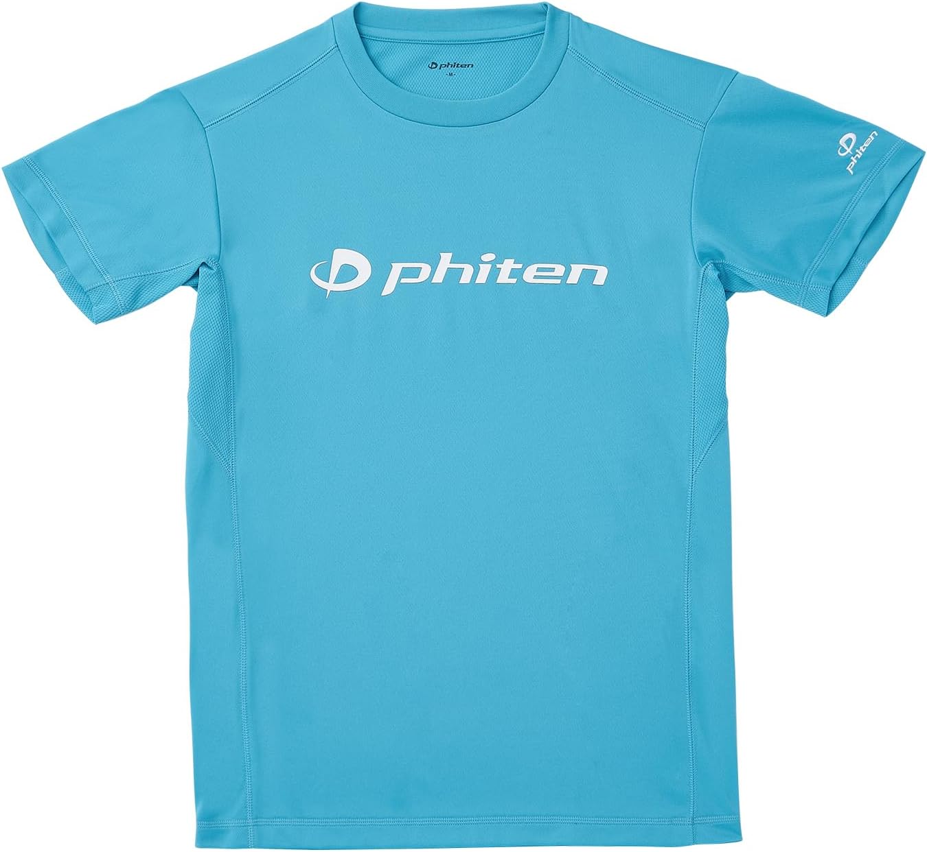 

Футболка Phiten RAKU, с коротким рукавом, унисекс, спортивная, для клубных мероприятий, с логотипом, белый/бирюзовый